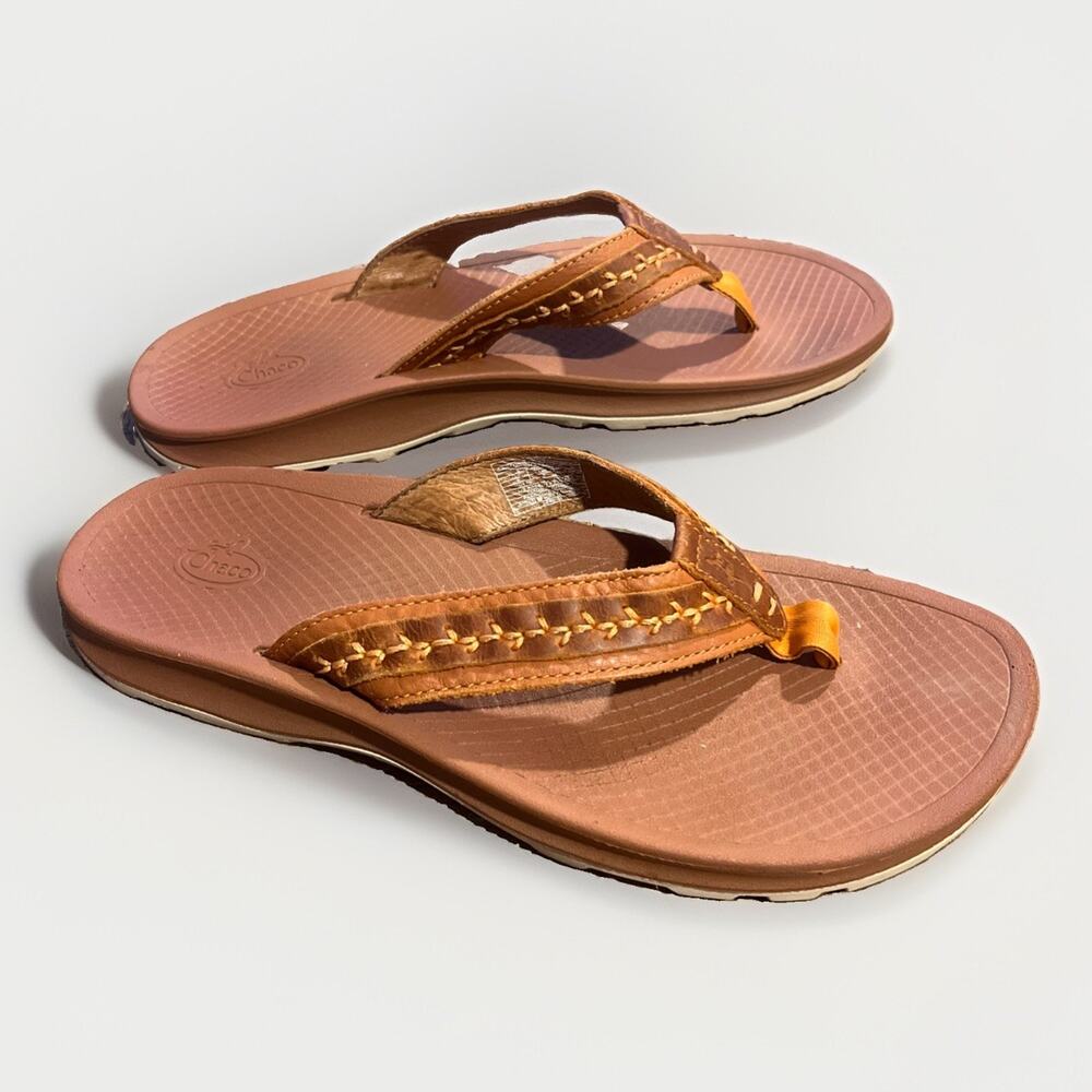 Chaco Playa Pro Leather Thong Sandals Maple Cushioning Chaco Grip Women’s Size 8
